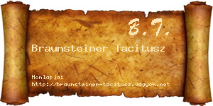 Braunsteiner Tacitusz névjegykártya
